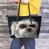 Dogs Taking Coolness to the Next Level 7 Leather Tote Bag