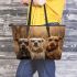 Dogs Taking Coolness to the Next Level Leather Tote Bag