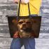 Dogs with Swag 3 Leather Tote Bag