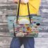 Dreamy cloud portrait leather tote bag