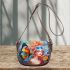 Dreamy floral contemplation saddle bag