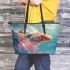 Dreamy Portraits of Cute Fish Swimming in a Sea of Color Leather Tote Bag