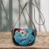 Dreamy surrealism woman on a colorful cloud saddle bag