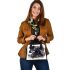 Elegant dark brown horse against a white background shoulder handbag