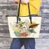 Elegant Essence Minimalistic Floral Delicacy Leather Tote Bag