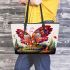 Enchanted butterfly castle leather tote bag