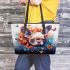 Enchanted butterfly companion leather tote bag