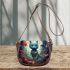 Enchanted stroll the blue cat in the magical forest Saddle Bags for Women: Perfect Gift for Girlfriend, Wife, Daughter