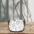 Ethereal Blooms Minimalist Floral Symmetry Saddle Bag