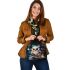 Festive Owl on Table Shoulder Handbag
