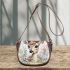 Floral to cute deer with big head and eyes saddle bag