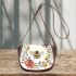 Floral wreath with bumblebee by tracie grimwood 3d saddle bag