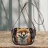 fox smile with dream catcher Saddle Bag