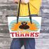Give thanks Leather Tote Bag