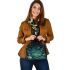 Glowing green frog sits on the water's surface shoulder handbag