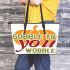 gobble til you wobble Leather Tote Bag