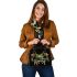 Green frog doing the peace sign in vibrant colors shoulder handbag