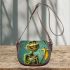 grinchy smile and dancing skeleton king Saddle Bag Saddle Bag