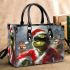 Grinchy with black sunglass and dancing santaclaus small handbag