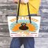 Happy turkey day Leather Tote Bag