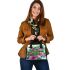 Happy turtle with colorful mandala patterns shoulder handbag