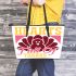 hearts full of thanks Leather Tote Bag