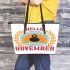 Hello November Leather Tote Bag