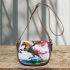 Horse and tree of life colorful drawing saddle bag