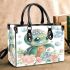 Kawaii cute baby turtle with roses and pearls small handbag