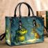 Larvar and yellow grinchy smile toothless small handbag