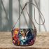 Majestic floral feline Saddle Bags for Women: Perfect Gift for Girlfriend, Wife, Daughter