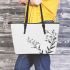 Minimalist Botanical Bliss Tranquil Elegance Leather Tote Bag