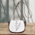 Minimalist Floral Delights Tranquil Elegance Saddle Bag