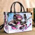 Monkey wearing sunglasses skiing with electric guitar small handbag