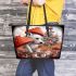 Mushroom table serenity leather tote bag