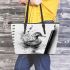 music note and duck play guitar 2 Leather Tote Bag