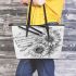 Music note and Piano and Sunflower and Betta Fish 3 Leather Tote Bag