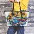 Music note and Piano and Sunflower and Koi Fish colorfull 2 Leather Tote Bag