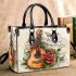 Music notes and guitar and rose and dragonfly 3 Small handbag