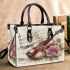 Music notes and violin and rose with dragonfly colorfull Small handbag