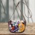 Musical spheres and flowing hair saddle bag