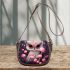 Owl and pink mushrooms saddle bag