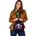 Panda portrait colorful watercolor shoulder handbag