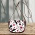 Pink and black butterfly pattern with flowers and stars saddle bag