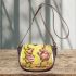 Pinky pigs and yellow grinchy smile toothless like rabbit saddle bag