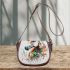Plants in the head of horse watercolor painting saddle bag