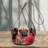 Playful pug and roses Saddle Bags for Women: Perfect Gift for Girlfriend, Wife, Daughter