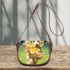 Playful pup with flowers Saddle Bags for Women: Perfect Gift for Girlfriend, Wife, Daughter