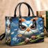 Playful Striped Owl in Sky Small Handbag