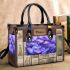 Purple crocuses with purple butterflies small handbag